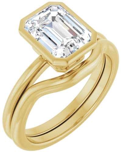 Sužadėtuvių Žiedas „Bezel-Set“ 14k yellow gold Emerald 8.5mm x 6.5mm (6)
