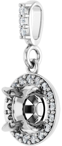 Pakabukas „Halo-Style“ 14k white gold Round 5.5mm (2)