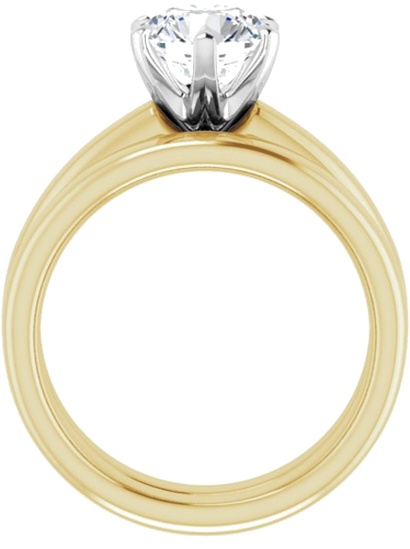 18K Yellow   Platinum 7.4 mm Round Solitaire Engagement Ring Mounting (7)