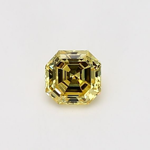 0.37 carat Fancy Vivid  Yellow-VVS2 Natūralus Asscher Deimantas (1)