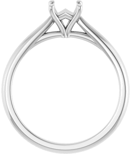 14K White 4.5 mm Square Solitaire Engagement Ring Mounting (2)