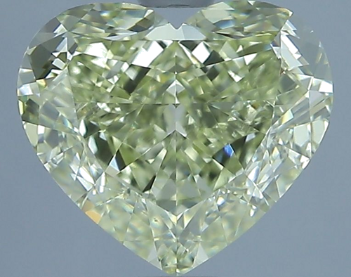 3.05 carat Fancy Greenish Yellow-VS1 Natūralus Heart Deimantas (1)