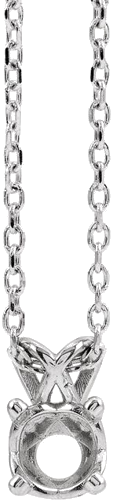 Pakabukas „Solitaire“ 14k white gold Round 4mm (1)
