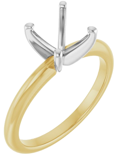 18K Yellow   Platinum  8 mm Round Solitaire Engagement Ring Mounting (1)