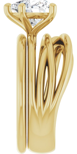 Sužadėtuvių Žiedas „Solitaire“ 585 Geltonojo Aukso Heart Shape 8mm (9)