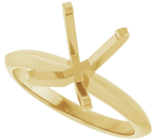 Sužadėtuvių Žiedas „Knife-Edge“ 14k yellow gold Emerald 9mm x 7mm (5)