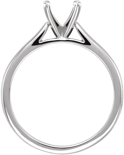 14K White 5.2 mm Round Solitaire Engagement Ring Mounting (2)