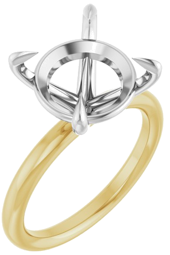 Sužadėtuvių Žiedas „Claw-Prong Solitaire“ 14k yellow/white gold Round 12mm (1)