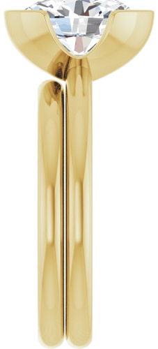 Sužadėtuvių Žiedas „Half-Bezel“ 14k yellow gold Oval 10mm x 8mm (9)