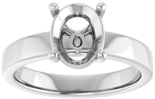 Sužadėtuvių Žiedas „Solitaire“ 10k white gold Oval 9mm x 7mm (3)