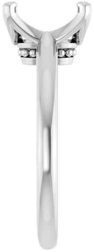 14K White 8x6 mm Emerald Solitaire Engagement Ring Mounting (4)