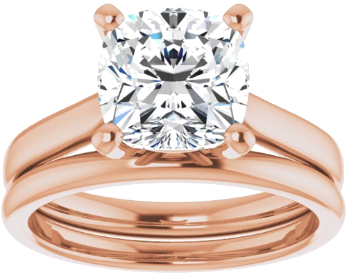 14K Rose 8 mm Cushion Engagement Ring Mounting (8)