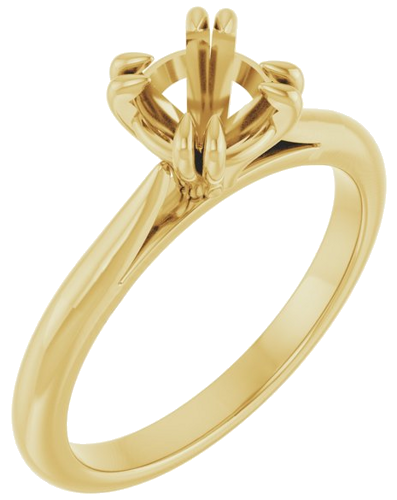 Sužadėtuvių Žiedas „Solitaire“ 585 Geltonojo Aukso Round 6.5mm (1)