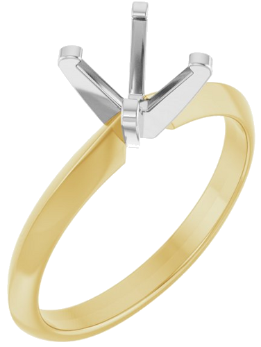 Sužadėtuvių Žiedas „Solitaire“ 14k yellow/white gold Round 6.5mm (1)