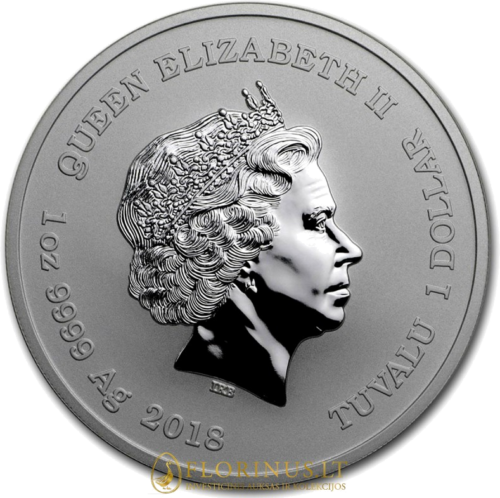 2018 Geležinis žmogus (Iron Man) Tuvalu 1 doleris 1 oz sidabrinė moneta (3)