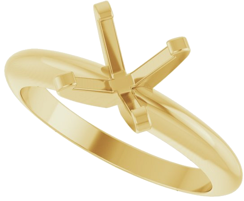 Sužadėtuvių Žiedas „Solitaire“ 585 Geltonojo Aukso Round 7mm (5)