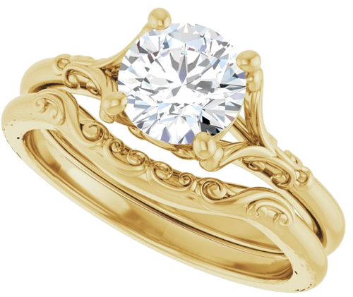 Sužadėtuvių Žiedas „Solitaire“ 14k yellow gold Round 6.5mm (10)