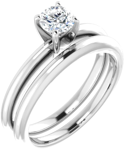 14K White  4.8 mm Round Solitaire Engagement Ring Mounting (6)