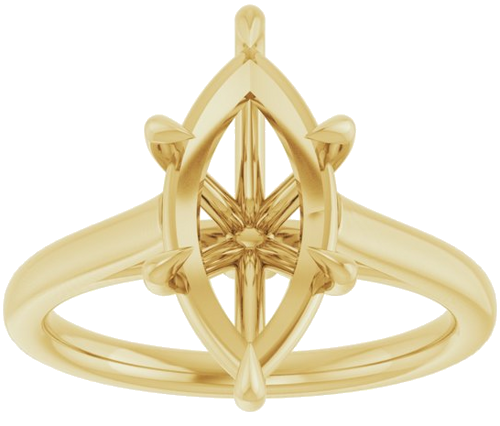 Sužadėtuvių Žiedas „Claw-Pong“ 10k yellow gold Marquise 14mm x 7mm (3)