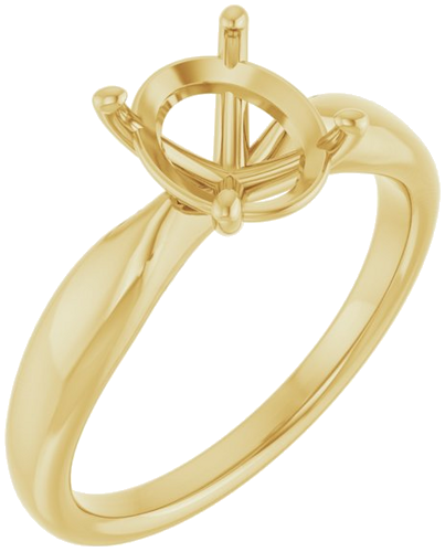 Sužadėtuvių Žiedas „Solitaire“ 585 Geltonojo Aukso Oval 9mm x 7mm (1)