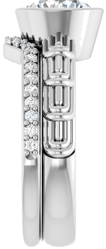 14K White 8 mm Round Solitaire Engagement Ring Mounting (9)