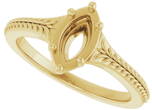 Sužadėtuvių Žiedas „Solitaire“ 14k yellow gold Marquise 8mm x 4mm (5)