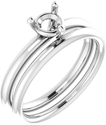 Sužadėtuvių Žiedas „Solitaire“ 14k white gold Round 5.2mm (6)