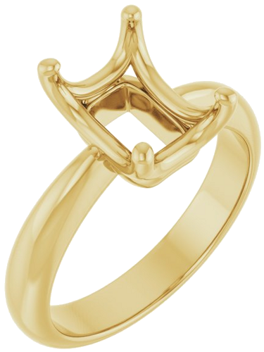 Sužadėtuvių Žiedas „Solitaire Crown-Inspired“ 14k yellow gold Emerald 9mm x 7mm (1)