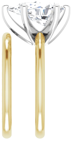 Sužadėtuvių Žiedas „Solitaire“ 585 Baltojo Ir Geltonojo Aukso Pear Shape 12mm x 8mm (9)