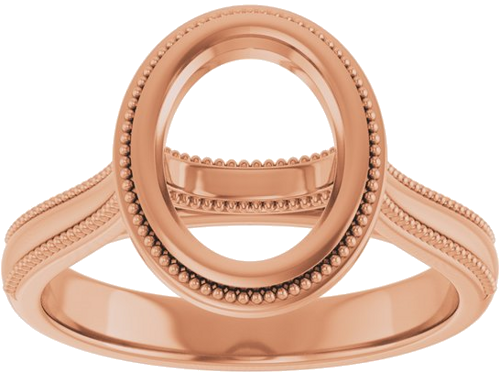 Sužadėtuvių Žiedas „Bezel-Set Solitaire“ 14k rose gold Oval 9mm x 7mm (3)