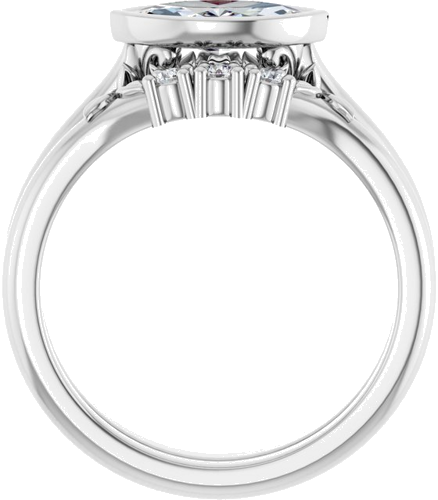 Sužadėtuvių Žiedas „Bezel-Set“ 14k white gold Marquise 9mm x 4.5mm (7)