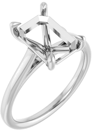 Sužadėtuvių Žiedas „Claw-Pong“ 14k white gold Emerald 10mm x 7mm (1)