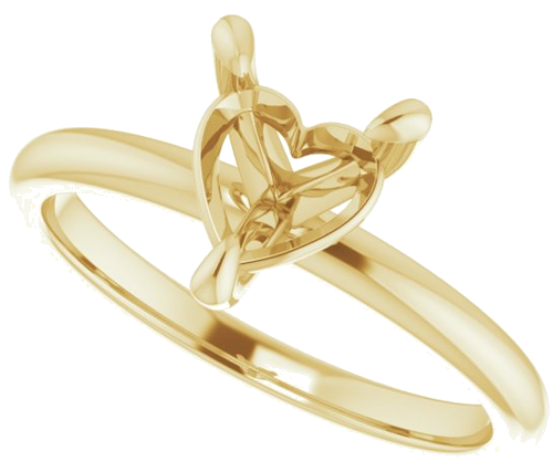 Sužadėtuvių Žiedas „Solitaire“ 14k yellow gold Heart 7mm (5)