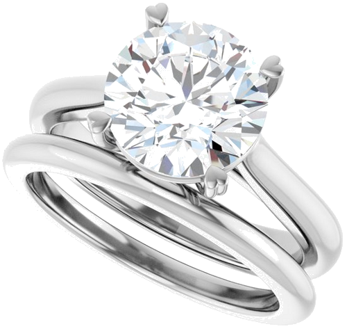Sužadėtuvių Žiedas „Hearts on Top™“ 14k white gold Round 8.8mm (10)
