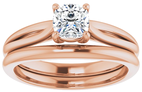 Sužadėtuvių Žiedas „Solitaire“ 14k rose gold Cushion 5mm (8)