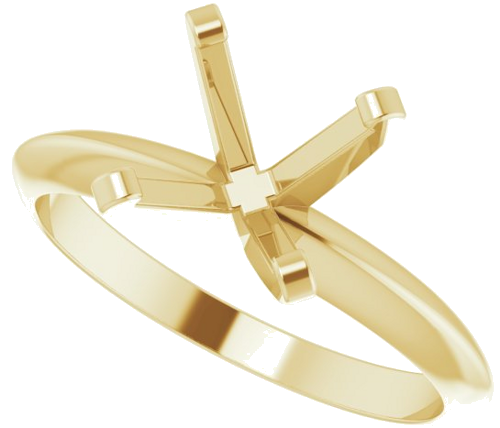14K Yellow 7.3-7.7 mm Round 4-Prong Solitaire Engagement Mounting (5)