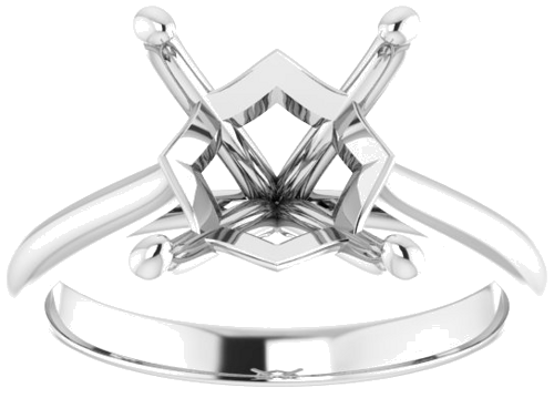 Sužadėtuvių Žiedas „Solitaire“ 14k white gold Square 8mm (3)