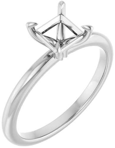 Sužadėtuvių Žiedas „Claw-Prong“ 10k white gold Square 5mm (1)