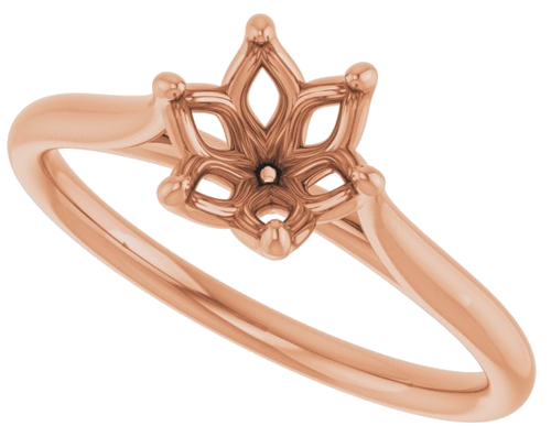 10K Rose 6.5 mm Round Engagement Ring Mounting (5)