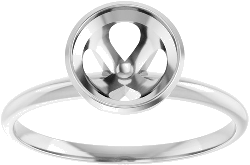 14K White 7 mm Round Solitaire Engagement Ring Mounting (3)