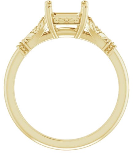 Sužadėtuvių Žiedas „Sculptural“ 14k yellow gold Square 6mm (2)