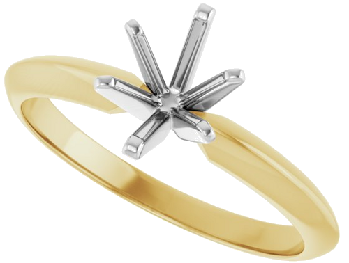 Sužadėtuvių Žiedas „Solitaire“ 585 Baltojo Ir Geltonojo Aukso Oval 7.5mm x 5.5mm (5)