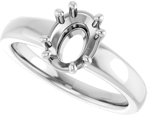 Sužadėtuvių Žiedas „Split-Prong Solitaire“ 14k white gold Oval 8mm x 6mm (5)
