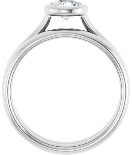 Sužadėtuvių Žiedas „Bezel-Set Solitaire“ 950 Platinos Round 5.2mm (7)