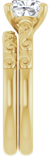 Sužadėtuvių Žiedas „Solitaire“ 14k yellow gold Cushion 7mm (9)