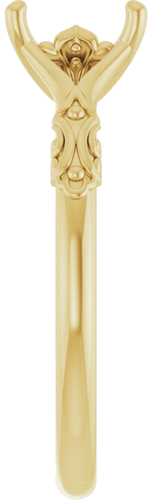 Sužadėtuvių Žiedas „Solitaire Sculptural“ 14k yellow gold Emerald 6mm x 4mm (4)