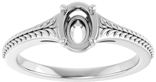 Sužadėtuvių Žiedas „Solitaire“ 10k white gold Oval 6mm x 4mm (3)