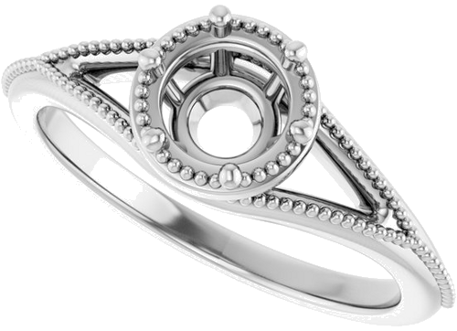 Sužadėtuvių Žiedas „Solitaire“ 14k white gold Round 5.8mm (5)
