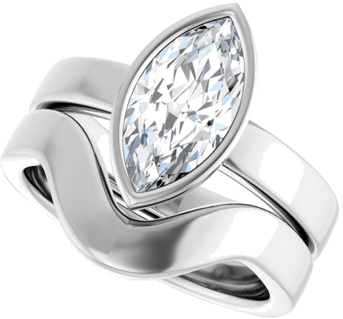 14K White 12x6 mm Marquise Solitaire Engagement Ring Mounting (10)