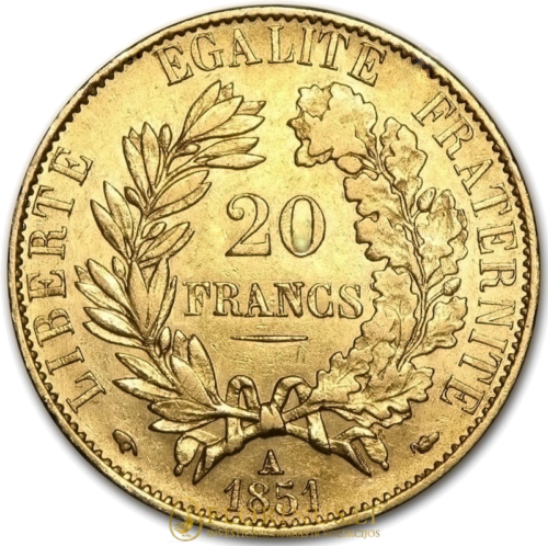 20 Frankų Ceres (1848-1852) Prancūzija auksinė moneta (2)